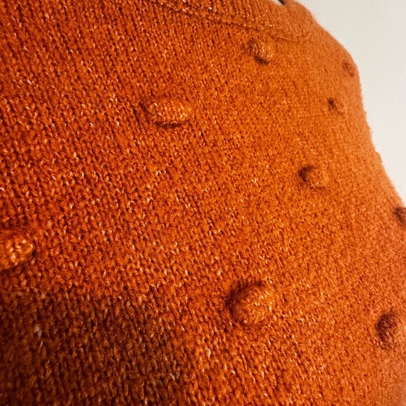 Love by Design XS Orange Embossed 3D Polka Dot Sweater. Soft, Comfortable. Warm. - Picture 9 of 11